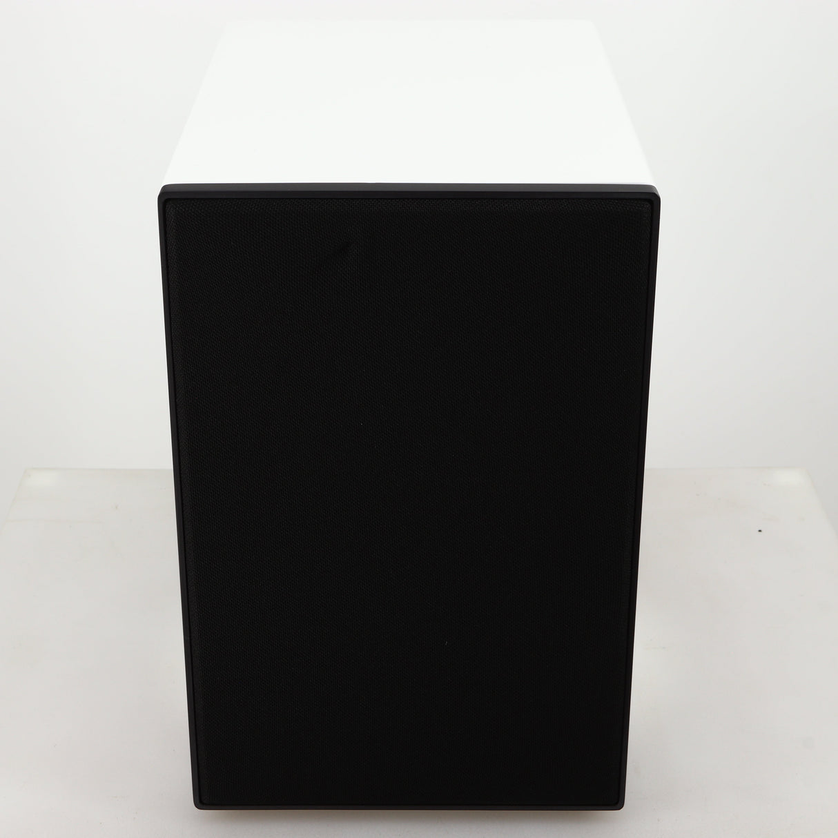 Top of a used Cyrus ONE Linear Standmount Speaker in a gloss white finish