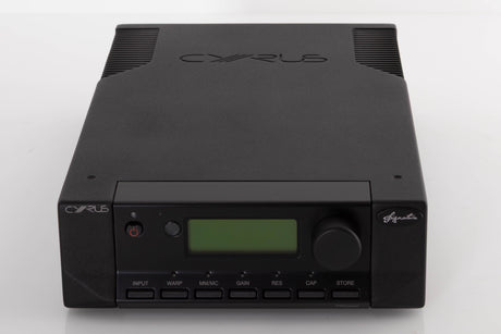 Front view of a used Cyrus Phono Signature Phonostage in a Brushed Black finish