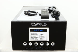 Box of a used Cyrus Pre-XR Pre Amplifier in PhBlack finish