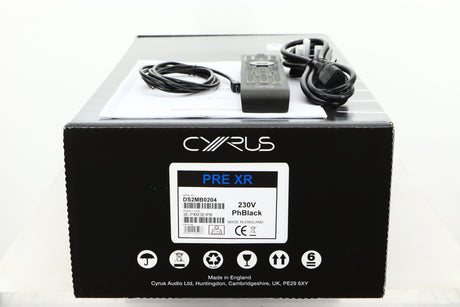 Box of a used Cyrus Pre-XR Pre Amplifier in PhBlack finish