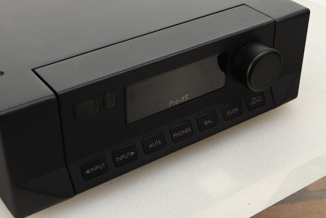 Close up view of a used Cyrus Pre-XR Pre Amplifier in PhBlack finish