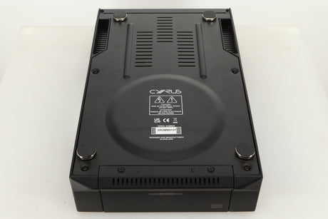 Bottom view of a used Cyrus PSU-XR Power Supply in PhBlack finish