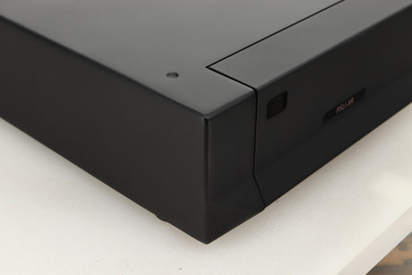 Front left corner view of a used Cyrus PSU-XR Power Supply in PhBlack finish