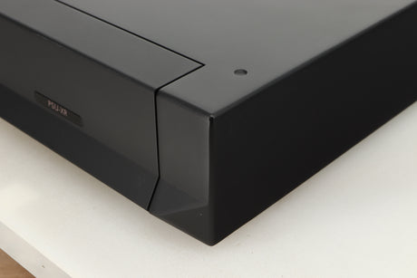 Front right corner view of a used Cyrus PSU-XR Power Supply in PhBlack finish