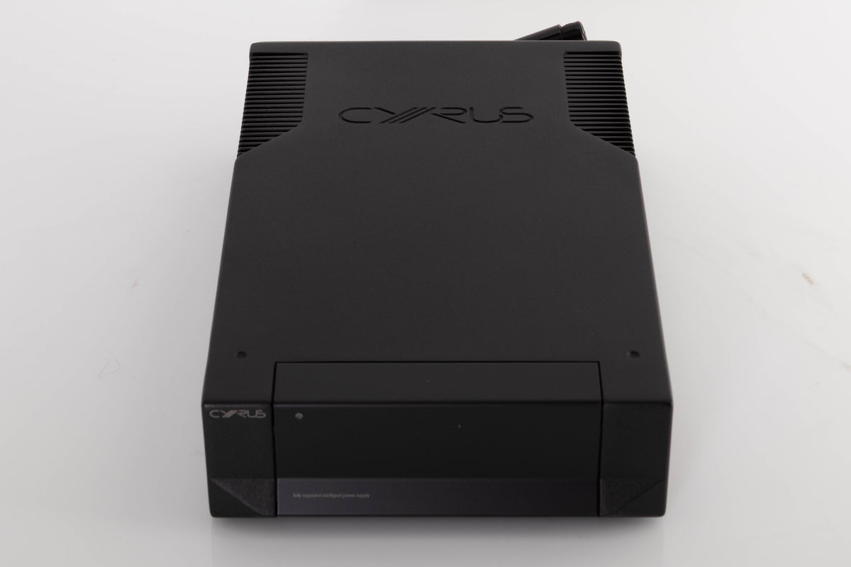 Top of a used Cyrus PSX-R2 Power Supply in a Brushed Black finish