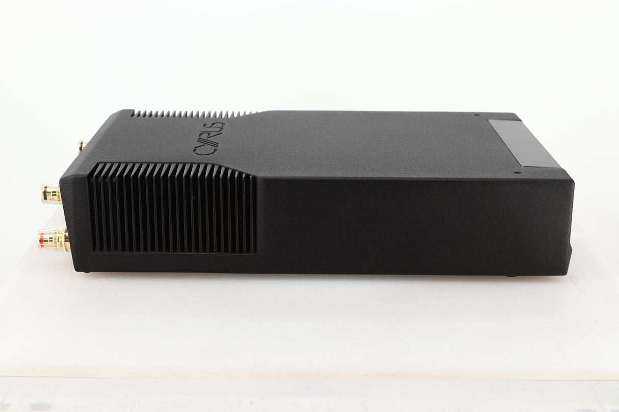 Side view of a used Cyrus Stereo 200 Power Amplifier in BrBlack finish