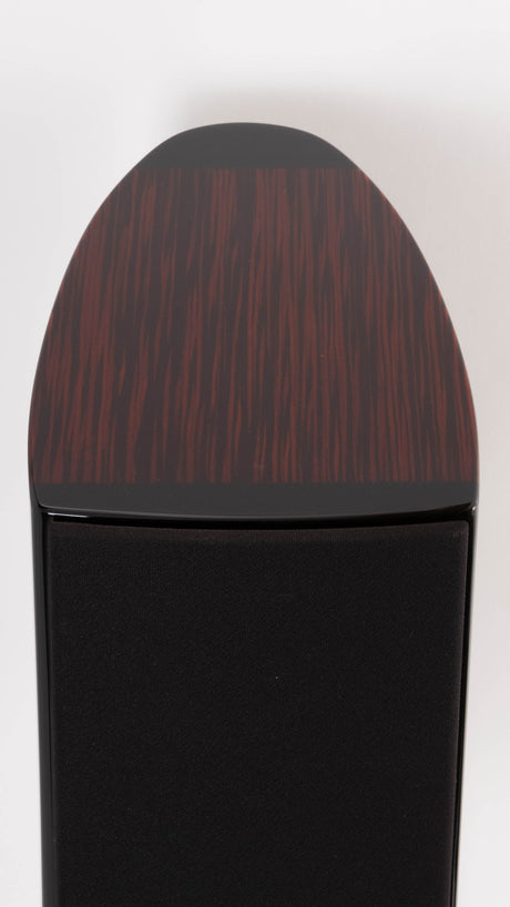 Top of a used Dali Epicon 2 Standmount Speakers W/ Stands in a Ruby Macassar finish