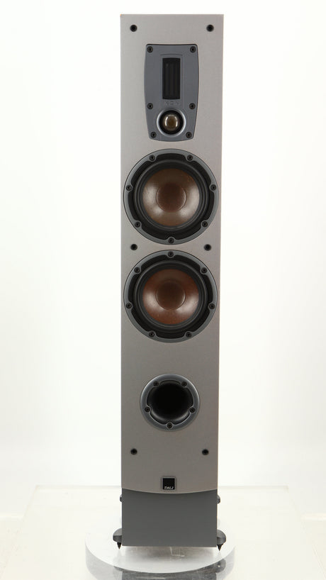 Front view of a used Dali Ikon 5 Floorstanding Speaker in an oak finish