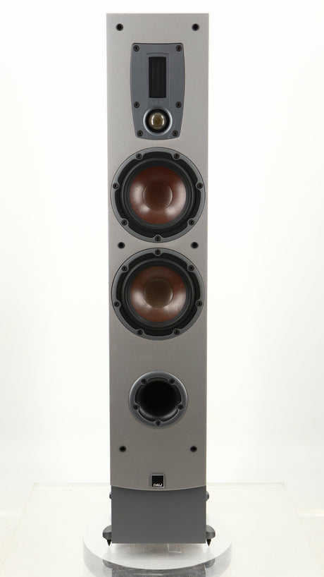 Front view of a used Dali Ikon 5 Floorstanding Speaker in an oak finish