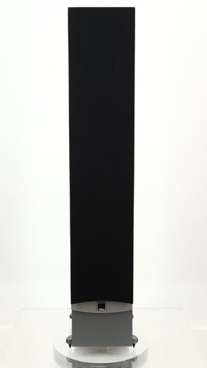 Front view of a used Dali Ikon 5 Floorstanding Speaker in an oak finish showing grille