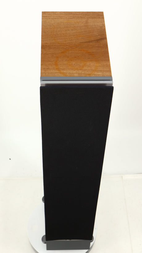 Top of a used Dali Ikon 5 Floorstanding Speaker in an oak finish showing mark
