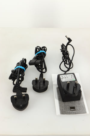 Accessories of a used pair of Dali Oberon 1c Active Standmount Speakers and Dali Hub in Black finish