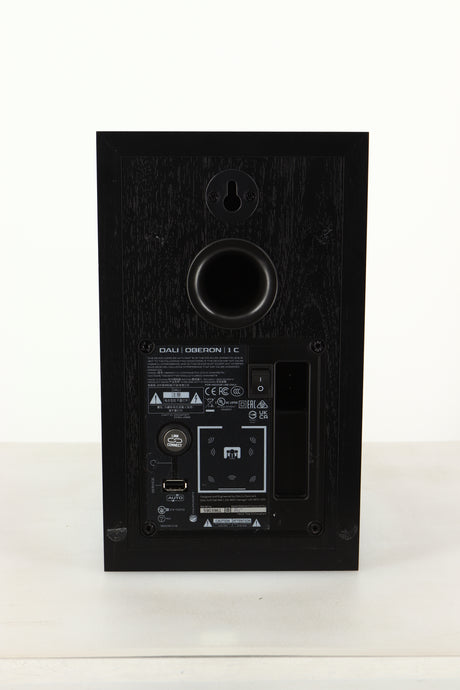 Rear view of a used Dali Oberon 1C Active Standmount Speaker in Black finish