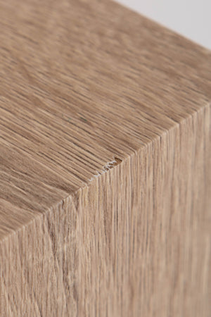 Close up of a used Dali Oberon 5 Floorstanding Speaker in a Light Oak finish showing nick on top