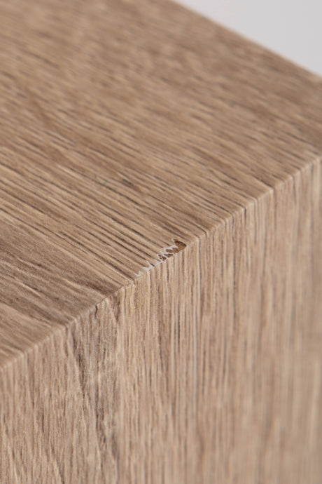 Close up of a used Dali Oberon 5 Floorstanding Speaker in a Light Oak finish showing nick on top