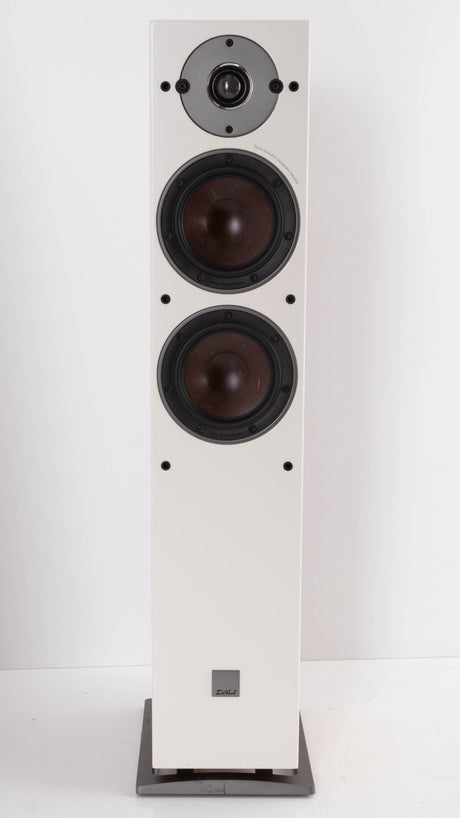Front view of a used Dali Oberon 5 Floorstanding Speaker in a Light Oak finish