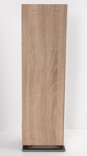 Left side view of a used Dali Oberon 5 Floorstanding Speaker in a Light Oak finish