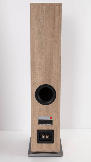 Rear of a used Dali Oberon 5 Floorstanding Speaker in a Light Oak finish