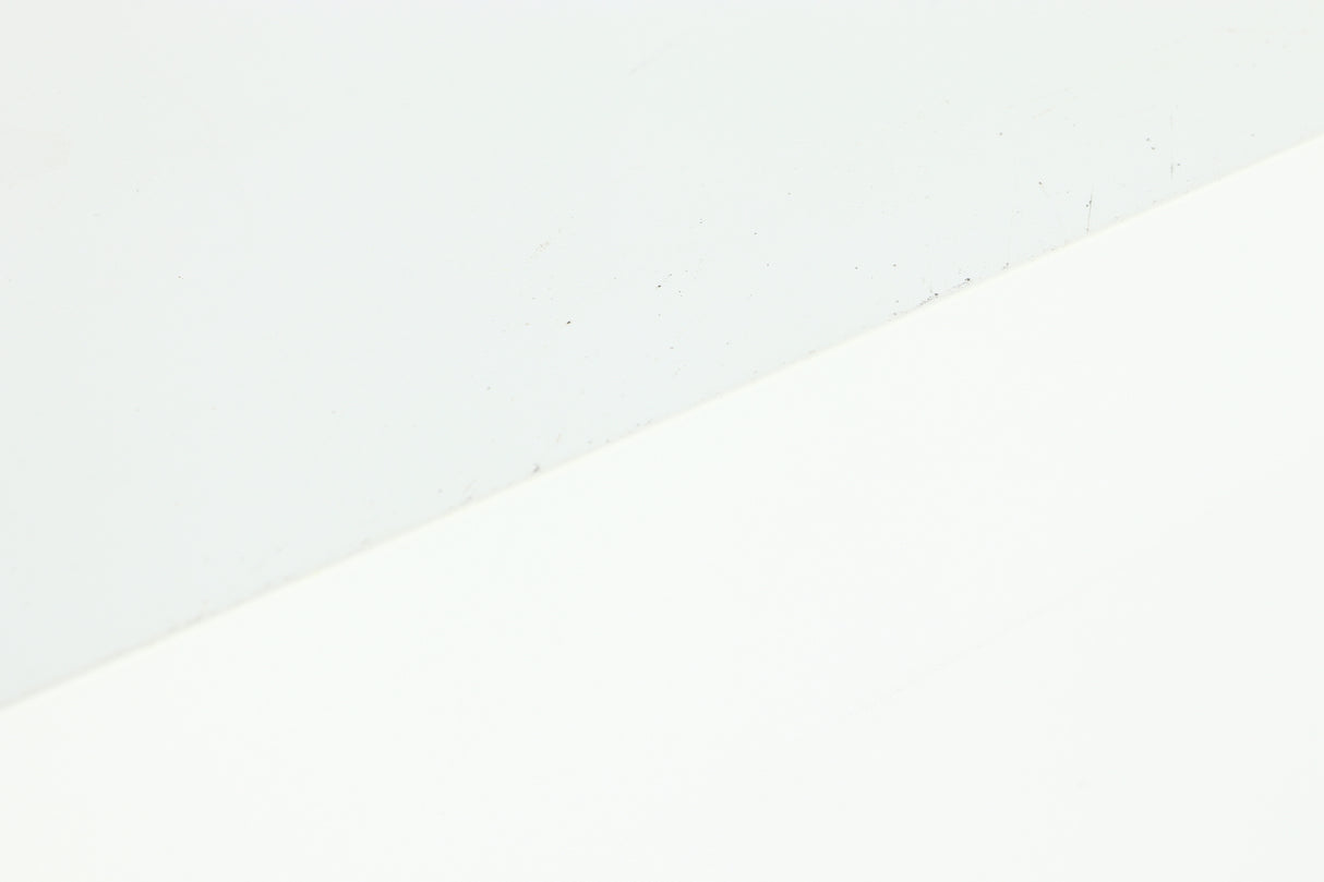 Close up of a used Dali Zensor 3 Standmount Speaker in a satin white finish showing some scratching
