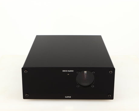Front view of a used Deco Audio Curve MM Phonostage in a black finish