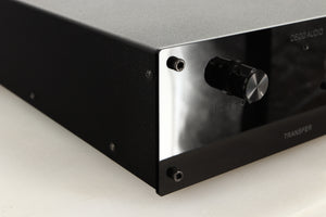 Front left corner of a used Deco Audio Transfer DAC in a black finish