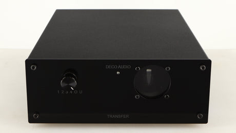 Front view of a used Deco Audio Transfer DAC in a black finish