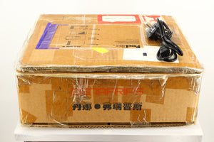 Box of a used Denafrips Pontus II R2R DAC in Black finish showing mains cable