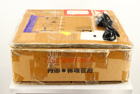 Box of a used Denafrips Pontus II R2R DAC in Black finish showing mains cable