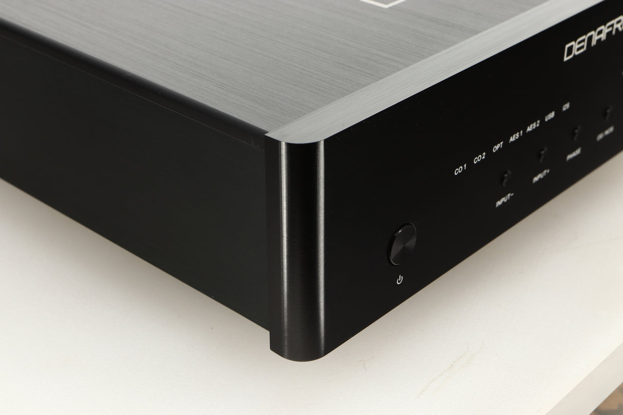 Front left corner view of a used Denafrips Pontus II R2R DAC in Black finish 