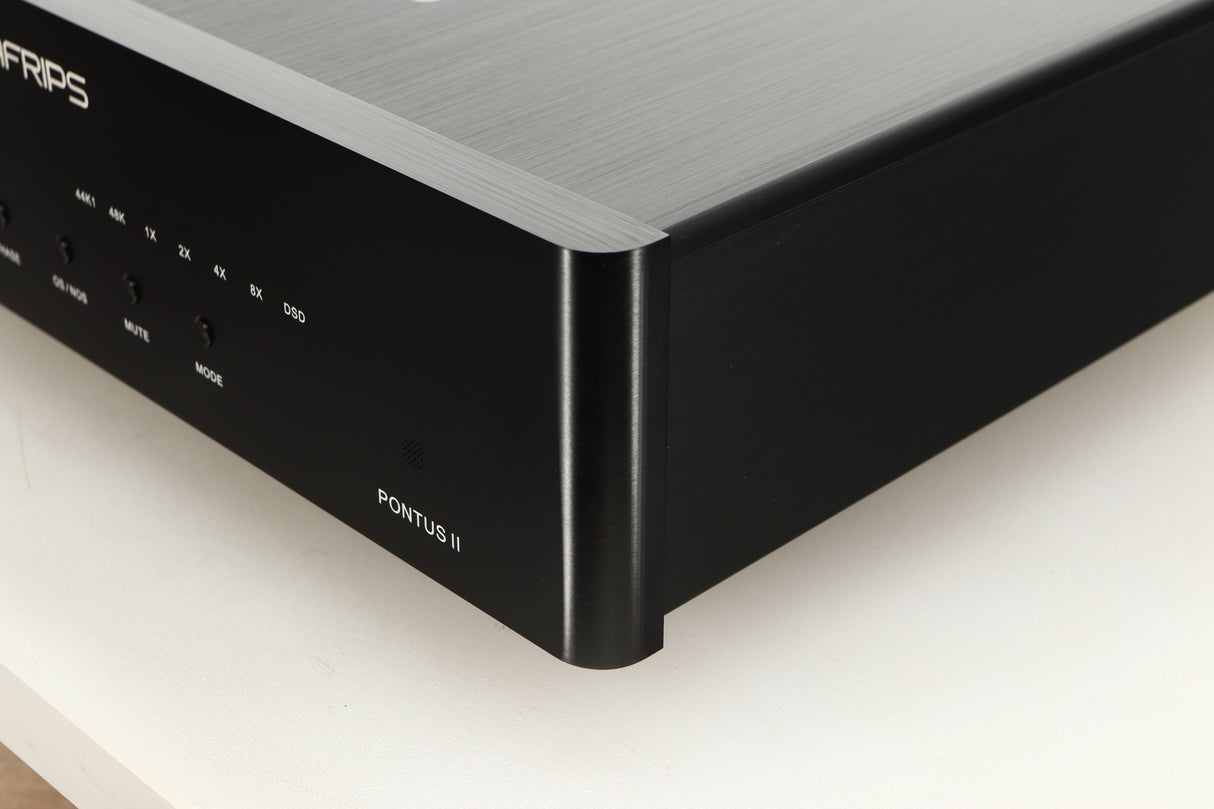 Front right corner view of a used Denafrips Pontus II R2R DAC in Black finish 