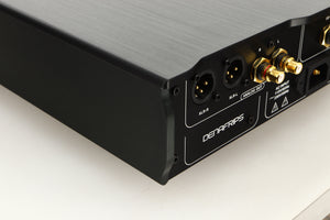 Rear left corner view of a used Denafrips Pontus II R2R DAC in Black finish 