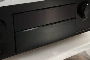 Close up view of a used Denon AVR-4700 AV Amplifier in Black finish