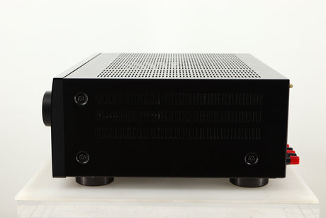 Side view of a used Denon AVR-4700 AV Amplifier in Black finish
