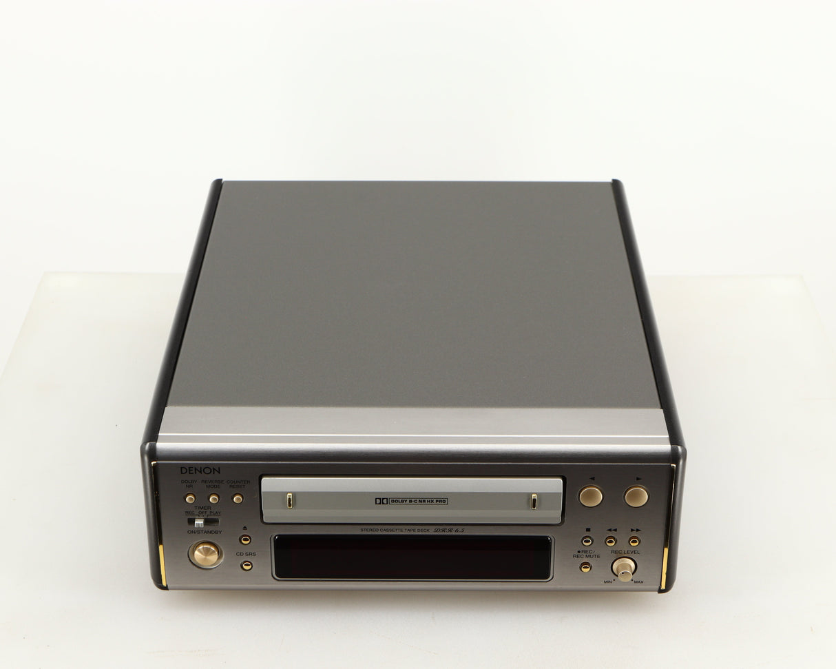 Top of a used Denon DDR-6.5 Cassette Deck in a silver finish