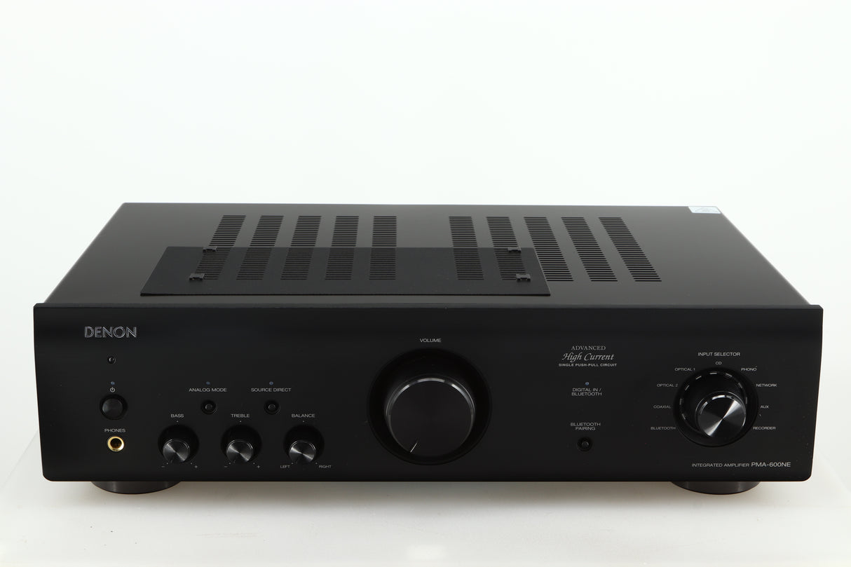 Front view of a used Denon PMA600 Integrated Amplifier in a black finish