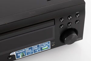 Close up view of a used Denon RCD M41DAB Music System in Black