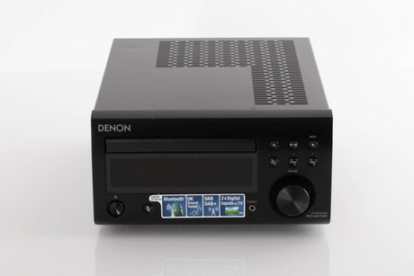 Front view of a used Denon RCD M41DAB Music System in Black