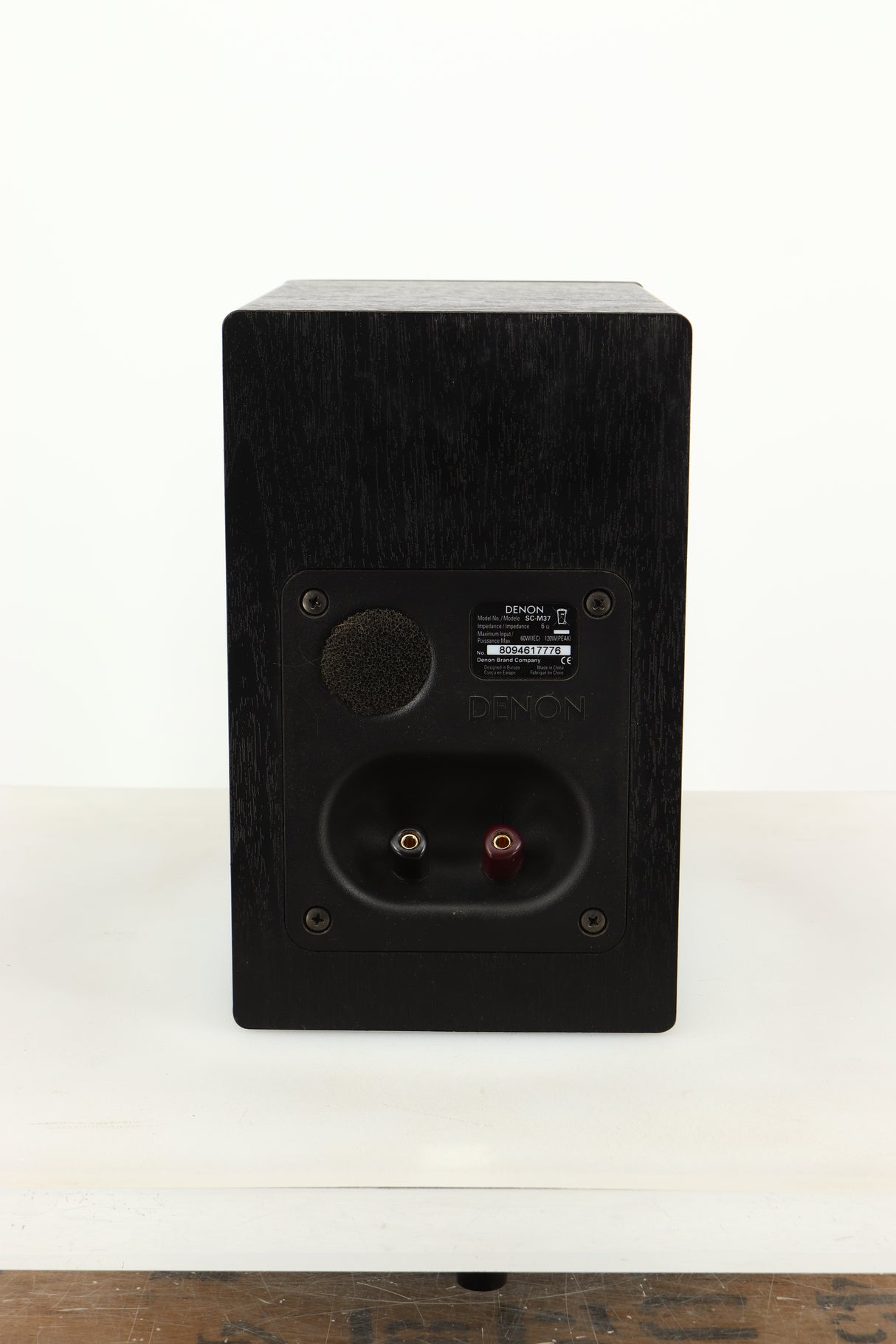 Rear view of a used Denon SC-M37 Speaker in Black finish 