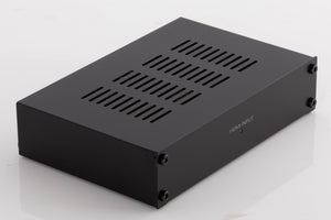 Front left corner of a used Denon SPK618 HDMI Adaptor in a Black finish