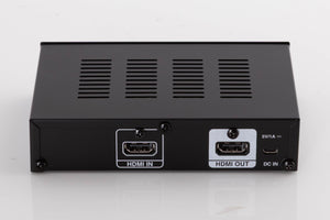 Rear view of a used Denon SPK618 HDMI Adaptor in a Black finish showing HDMI Input, Power Input and HDMI Output