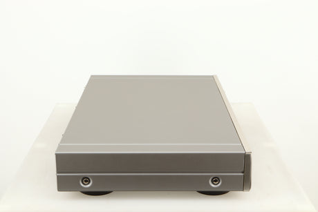 Left side view of a used Denon TU-1800 DAB/FM Tuner in a silver finish 