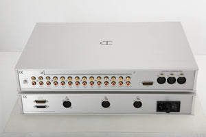 Rear view of a Densen 275 Pre Amplifier with 2NRG PSU