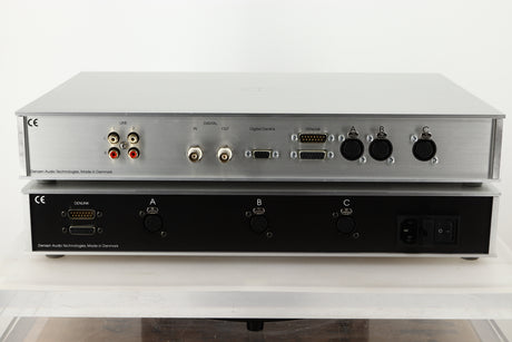Rear view of a used Densen B-475 CD Player and a 2NRG PSU in Albino finish