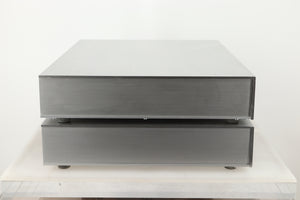 Side view of a used Densen B-475 CD Player and a 2NRG PSU in Albino finish