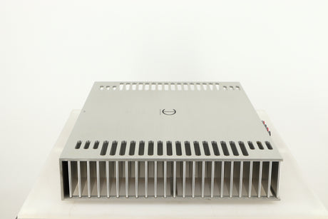 Right side view of a used Densen B350Plus Monoblock Power Amplifier in a silver finish