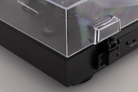 Rear left corner view of a used Dual CS 429 Fully Automatic Turntable in Black finish