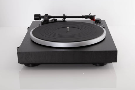 Side view of a used Dual CS 429 Fully Automatic Turntable in Black finish