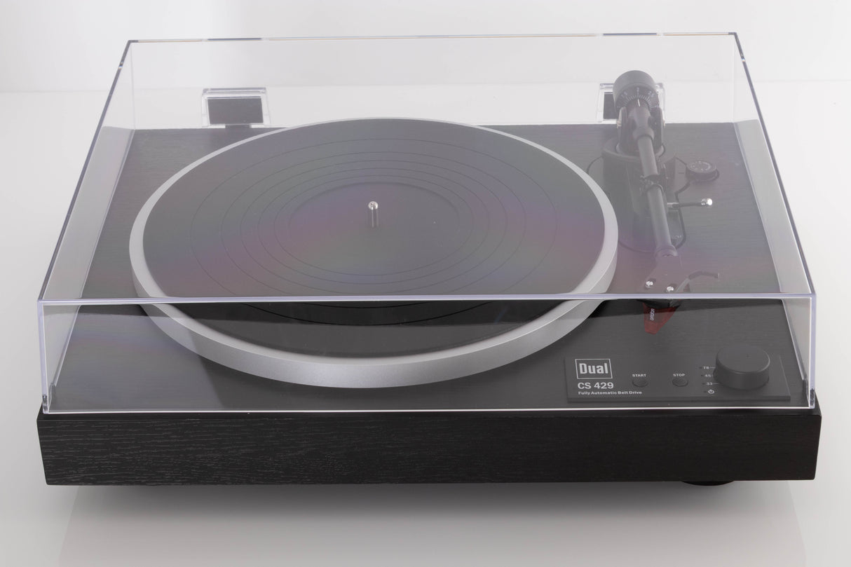 Top view of a used Dual CS 429 Fully Automatic Turntable in Black finish