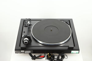 Rear view of a used Dual CS 505-4 Turntable in a black finish