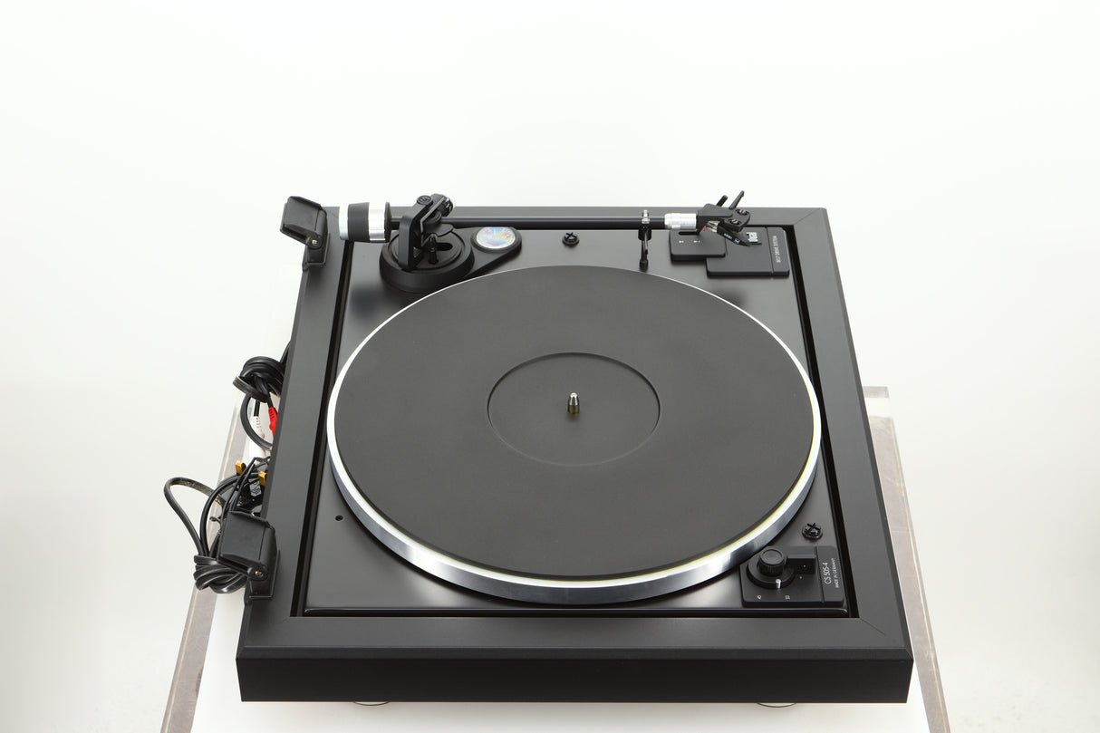 Left side view of a used Dual CS 505-4 Turntable in a black finish